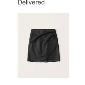 Abercrombie Vegan Leather Ruched Mini Skirt